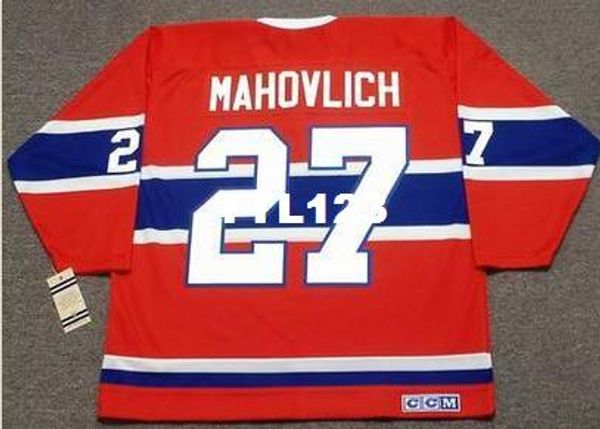 

mens #27 frank mahovlich montreal canadiens 1973 ccm vintage away home hockey джерси или обычай любое имя или номер ретро джерси, Black;red
