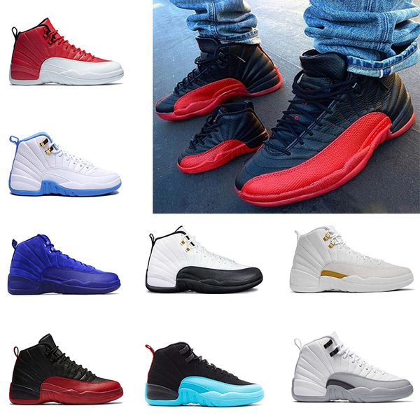 

stock x 12 12s men basketball shoes punch flu game fiba cny white red taxi playoff mens designer sports shoes sneakers