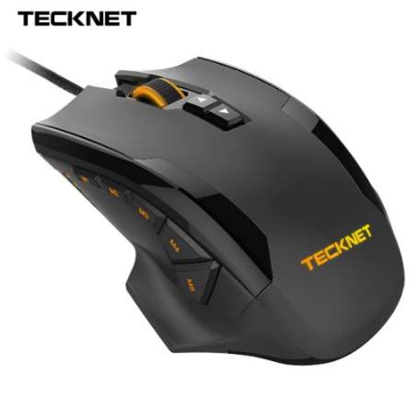 Tecknet 16400dpi Gaming Mouse Laser Mouse 10 Botão Macro Programável RGB Backlight 3 LED Light Modes Comprometidos MMO Ratos Computadores