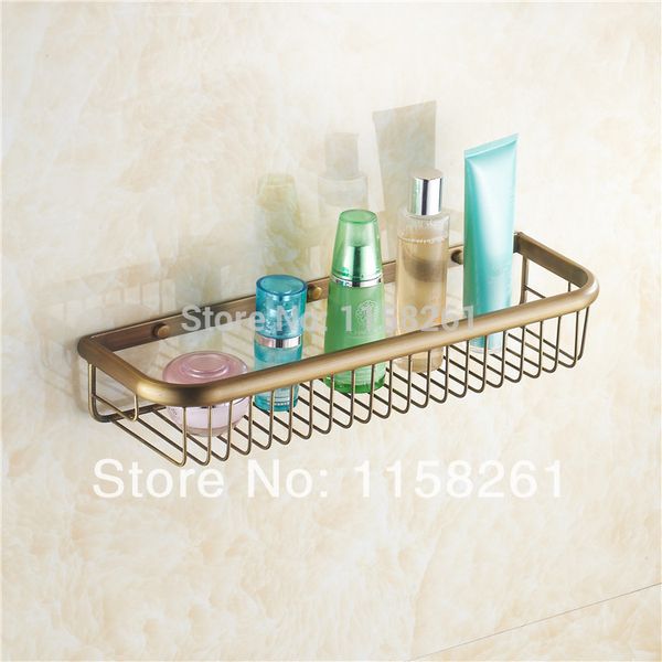 Prateleiras do banheiro 45 cm Única Camada de Bronze Antigo Cesta Do Chuveiro Titular Sabão Shampoo Rack De Armazenamento De Parede Montado Prateleira Do Banheiro KH-1067