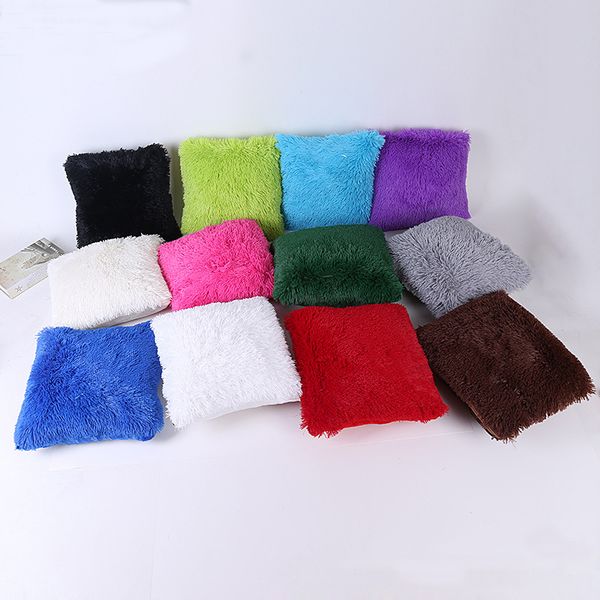 

moq 1 pc plush pillowcase visible zipper 43cm x 43cm sofa decorative pillow cover square cushion cover bh18004