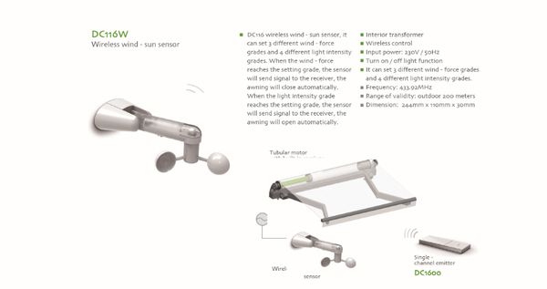 

dooya wind sunshine rain sensor dc118w wind and sunshine sensor dc116w for awning and shutter