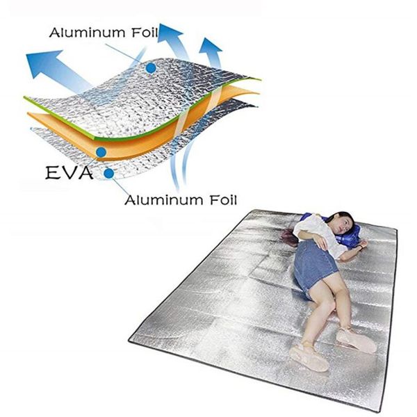 

waterproof aluminum foil eva outdoor mat foldable sleeping picnic beach mattres camping mat jly0802