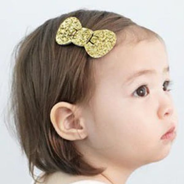 

20piece children baby girls bow hair accessories clip kids hairpins glittle barrettes bow headwear bowknot hairpin, Golden;silver