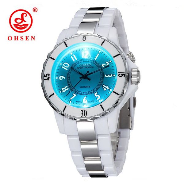 

luxury watch men waterproof sports watches 7 multi-color led light woman fashion clock watch esportivo feminino men brand, Slivery;brown