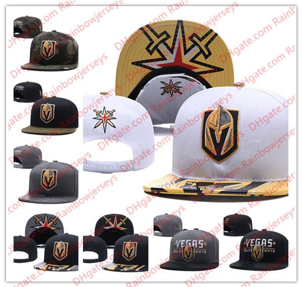 

Вегас Golden Knights Snapback Caps Вышивка Хоккей Вязаная шапочка Регулируемая шапка Черно-се