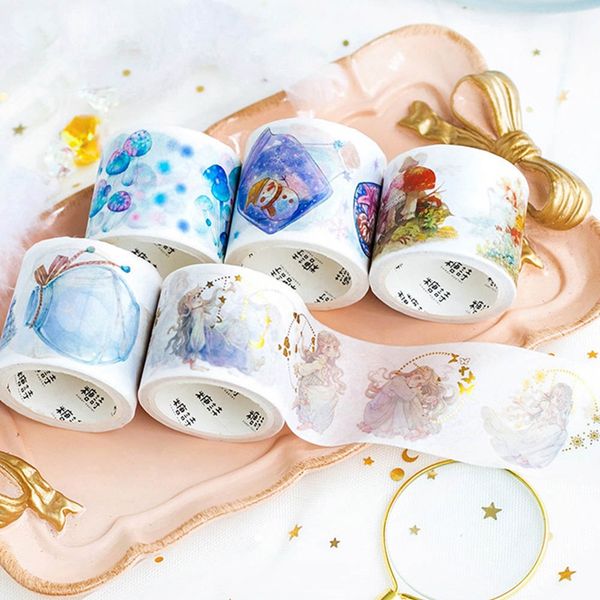 

magic world in the drift bottle mushroom dreaming girl decorative washi tape diy planner diary scrapbooking masking tape escolar 2016