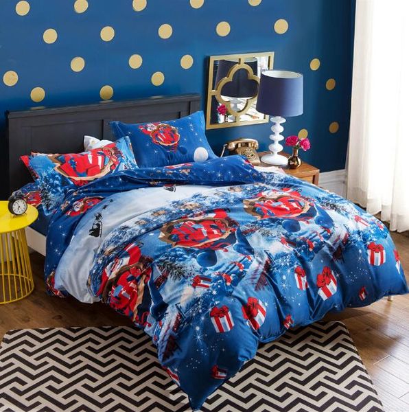 4 Styles Happy Quilt Cover Set Cartoon Children Bedding Sets Xmas Deer 3d Printed Cca10484 Duvet King