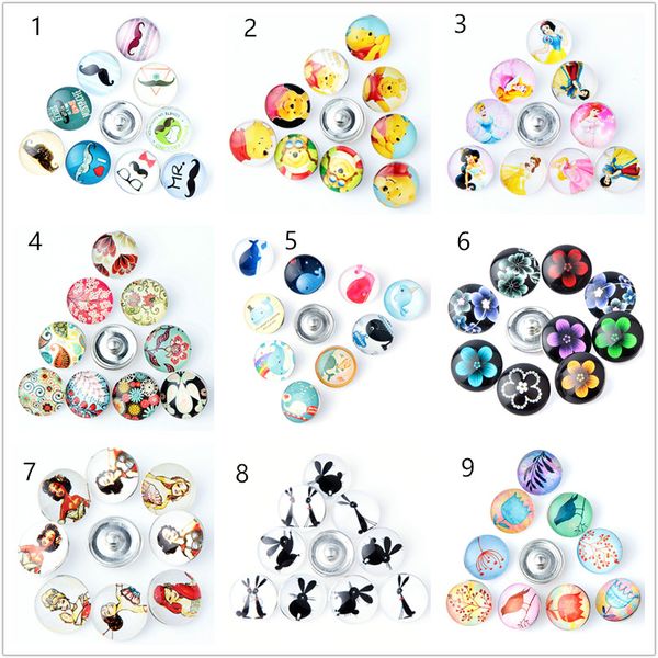

9 style noosa snap jewelry cetacean diy glass buttons snap fit 18mm snap bracelets bangle
