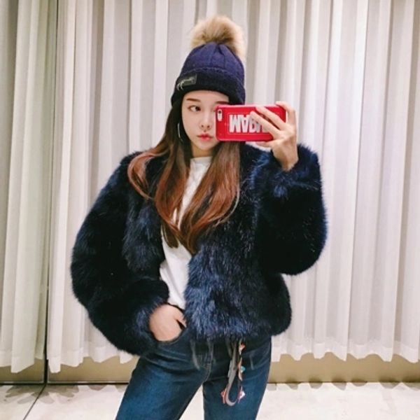 

2018 женщин новая мода искусственного меха пальто m20, Black