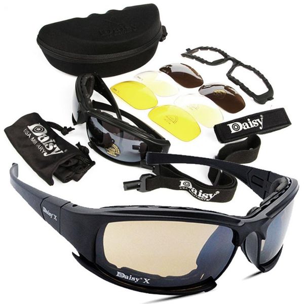 

sport cycling sunglasses 4 lens kit army goggles sunglasses men's outdoor sports war game tactical glasses protection