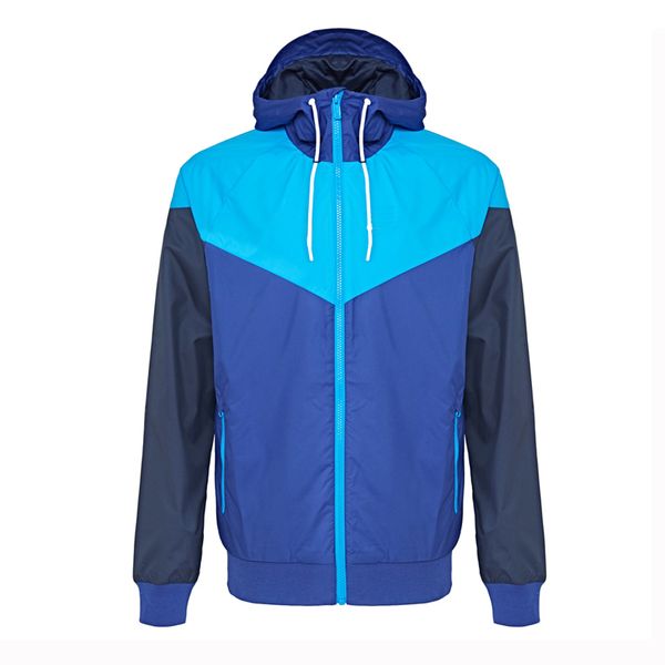 

Men port jacket de igner windbreaker zipper hoodie long leeve patchwork coat outerwear boy college port wear