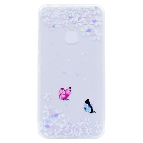 

transparent tpu cover for huawei p10 lite case colour decoration tower bike butterfly girl design phone case