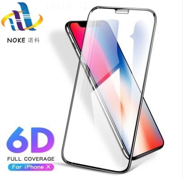 6D Full Cover Edge gehärtetes Glas für iPhone 8 7 6S Plus X Displayschutzfolie für iPhone 6 8 7 Schutzfolie 9H mit Einzelhandelsverpackung