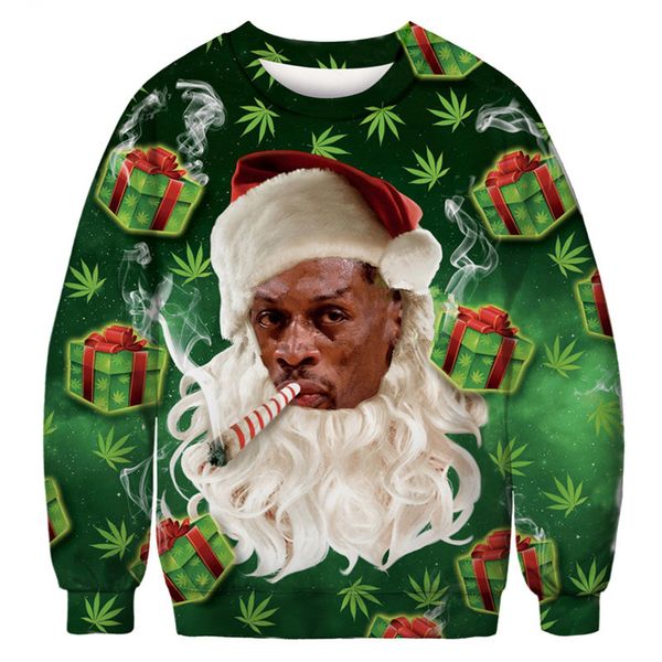 

новые моды санта-клауса 3d-печати потливость мода одежда женщины мужчины толстовка повседневный пуловеры k195, Black