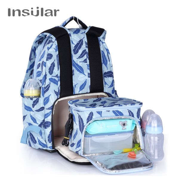 

insular mother diaper backpack large capacity maternity mummy nappy bag with thermal insulation stroller bag fashion baby