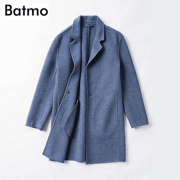 

batmo 2018 новое прибытие winterautumn высокое качество двусторонняя шерсть свободного покроя мужские пальто,мужские зимние пальто,мужские п, Black