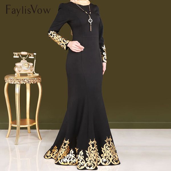 

style muslim women dress gold stamping printing long sleeve dubai abaya dresses kaftan black robe islamic muslim clothing, Red