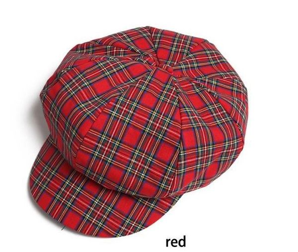 

fashion 2016 new arrive vintage cotton cap plaid newsboy caps painter women hat, Blue;gray