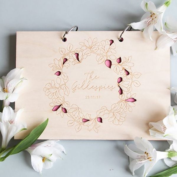2019 personalized wedding guest book wooden wedding guestbook wedding signature book customized wood gift supplies from chongyangclothes005 24 03 guestbook for wedding