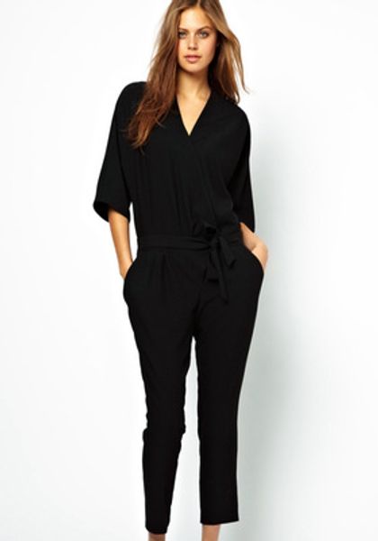 

2018 solid front self tie jumpsuits for women workwear elegant ladies half sleeve twin pockets jumpsuit ns3966, Black;white