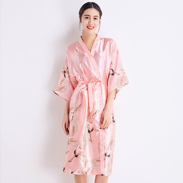 

bride bridesmaid dressing gown women wedding robe rayon kimono bathrobe long nightdress casual home clothes  l xl xxl, Black;red