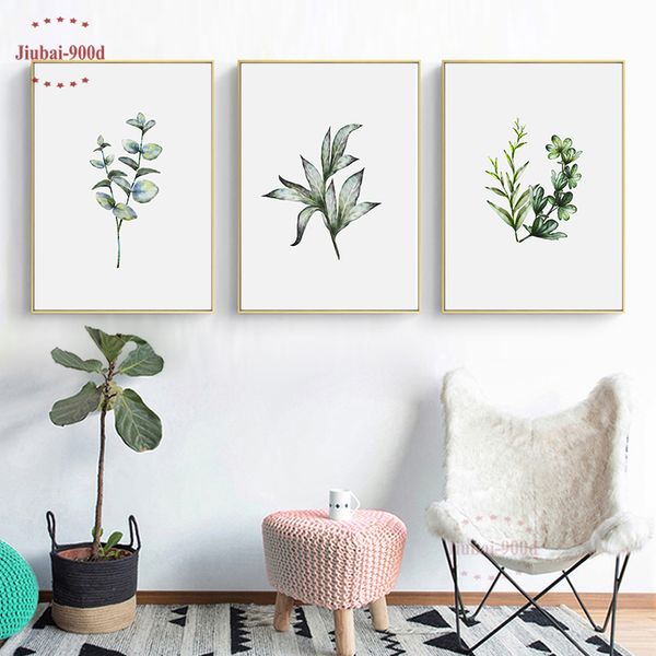 

900d posters and prints wall art canvas painting green palm wall pictures for living room poster nordic cuadros decoracion nor93