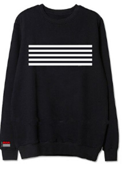 

bigbang gd style hoodies stripes design o-neck thin thick warm autumn sweatshirts, Black
