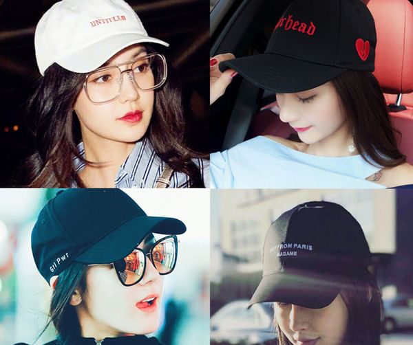 

baseball cap 2018 men and women spring and summer travel casual wild couple embroidery sports outdoor cap, Black;white