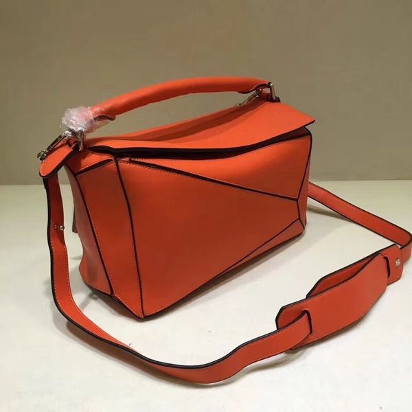 جودة عالية  نمط جديد الموضة لغز جلد طبيعي حقيبة المرأة حقيبة الكتف حقيبة يد هندسية مساء حقيبة