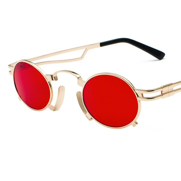 

retro men steampunk sunglasses women retro oval sunglasses fashion brand designer metal sun glasses men oculos de sol uv400 l182, White;black