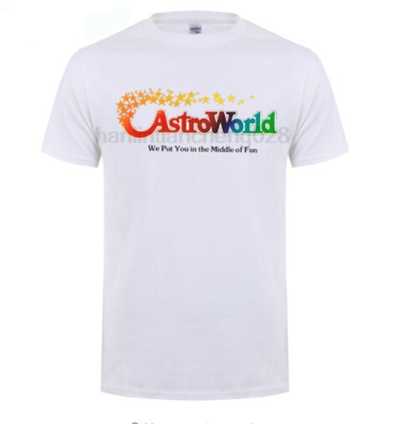 

astroworld письма печатных трэвис скотт мужской дизайнер футболки хип-хоп повседневная тройники мужской с коротким рукавом топы, White;black