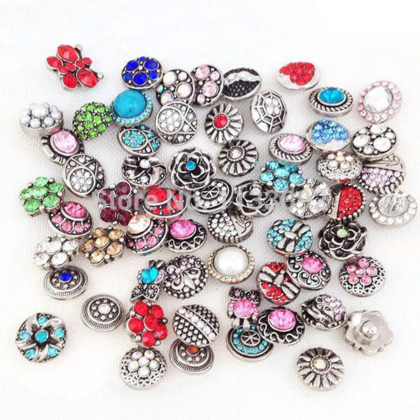 

DIY Ювелирные Изделия 50 шт. / Лот 12 мм 18 мм Rivca Snaps Кнопка Горный Хрусталь Сплава Шарм