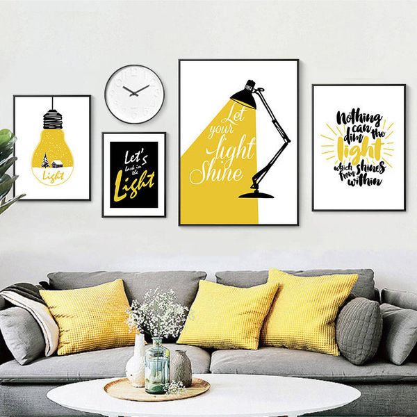 2020 Modern Abstract Letter Combinations Wall Art Canvas Painting