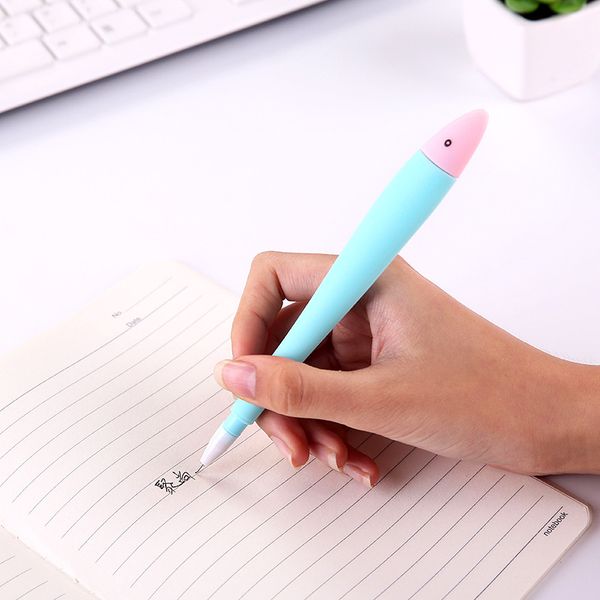 

2 pcs 0.5mm creative black ink gel pen cute fish signing pen writing tool kawaii school office supplies student gifts stationery
