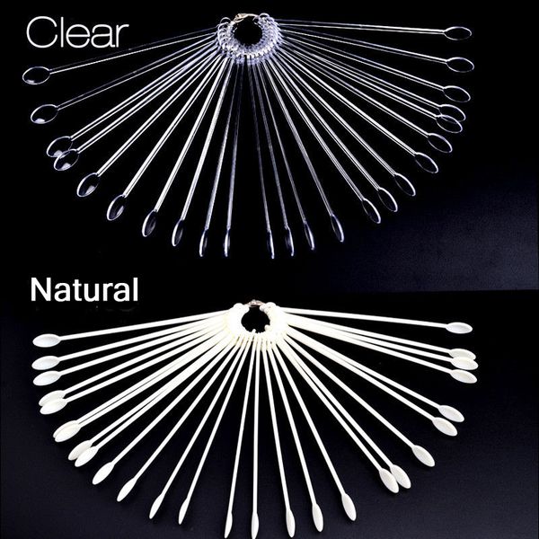 

100pcs spoon shape nail art tips sticks false display practice fan polish gel swatches color sample tools equipment manicure pro, Red;gold