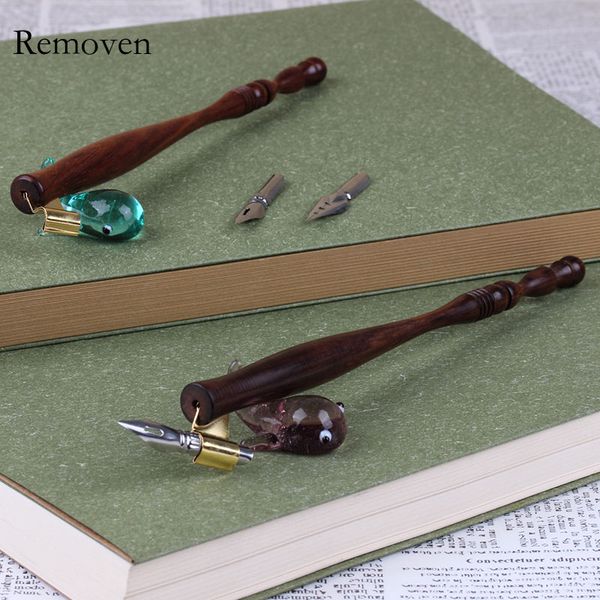 

english calligraphy dip pen set comic copperplate spencerian script gift box set with 3pcs color pen holders optional