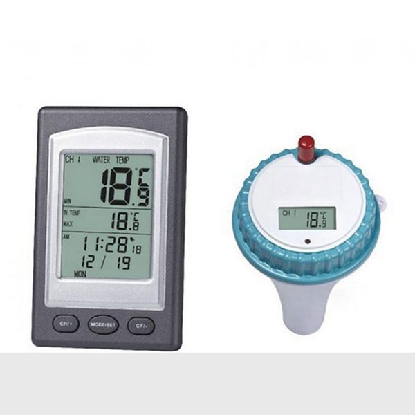 2019 Wireless Swim Spa Pool Thermometer Wireless Digital Lcd Indoor Outdoor Pond Spa Hot Tub Floating Temperature Meter Transmitter Waterproof From
