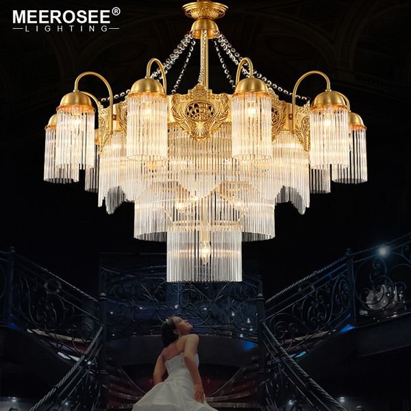 

luxury copper crystal chandelier light fixture classical pendant hanging lamp for villa living dining room luminaire lamparas de techo