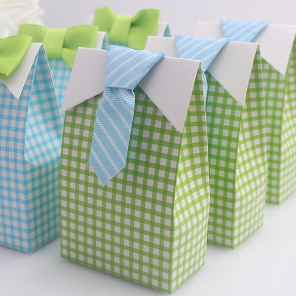 

10pcs baby shower boy candy box wedding favors and gifts lattice paper bags party supplies birthday party favor boxes for guests