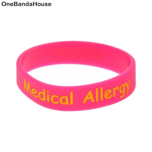 100PCS Alert Medical Allergia Bracciale in silicone per bambini Taglia ideale per promemoria quotidiano Indossando questo gioiello