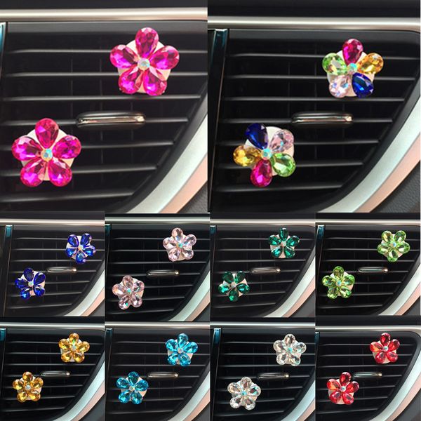 

carprie 3cm car crystal flower air condition outlet fragrant perfume clip freshener diffuser car decoration non-toxic