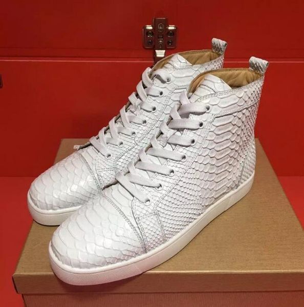 

2108 brand high red bottom sneaker shoe casual fashion gold blue snake skin outdoors shoes sneaker size 35-46 5, Black