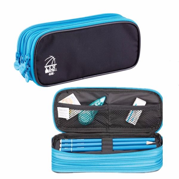 

big capacity polyester material pencil case pencil bag multifunctional stationery storage organizer bag,3 layer 20cm x 5cm x 8cm