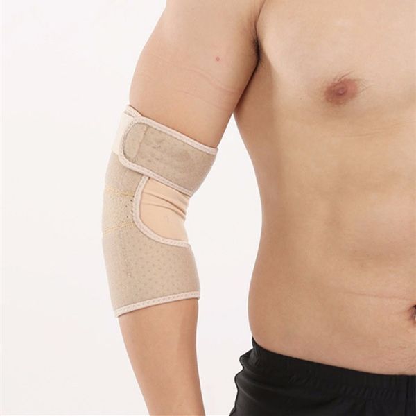 

breathable elbow support guard pad elastic fitness sport safety bandage basketball badminton tennis golf knee protector q1131cm, Black;gray