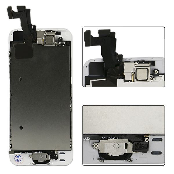 

a++++ quality for iphone 5 5c 5s lcd touch replacement screen digitizer full set assembly white black front camera + home button +tool