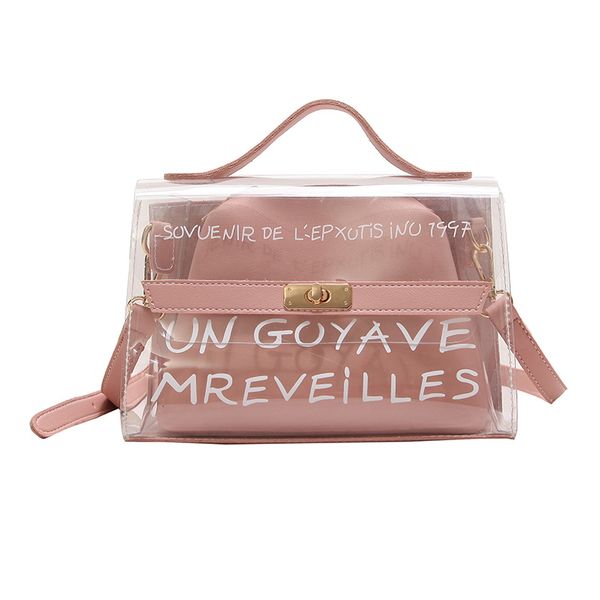 

new design women transparent bag clear pvc jelly small tote summer beach bag messenger bags female crossbody shoulder bags