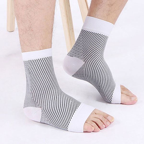 

anti fatigue protective foot socks selected white nylon fabric men ankle support running fitness protector braces & supports, Blue;black