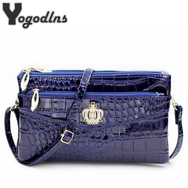 

fashion women crossbody shoulder bags crown messenger handbag crossbody double zipper bag