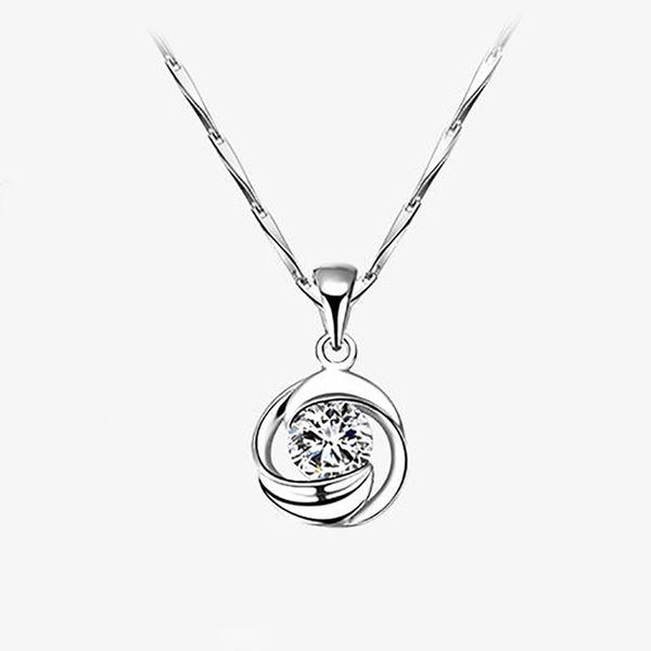 

xinyun 2018 new simple fashion women rhinestone short accessories elegant pendant necklace gift temperament alloy necklace, Silver